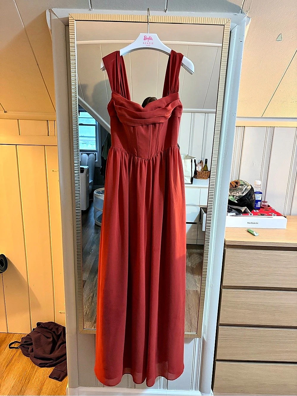 Azazie Terracotta Bridesmaid Dress- Barbie
